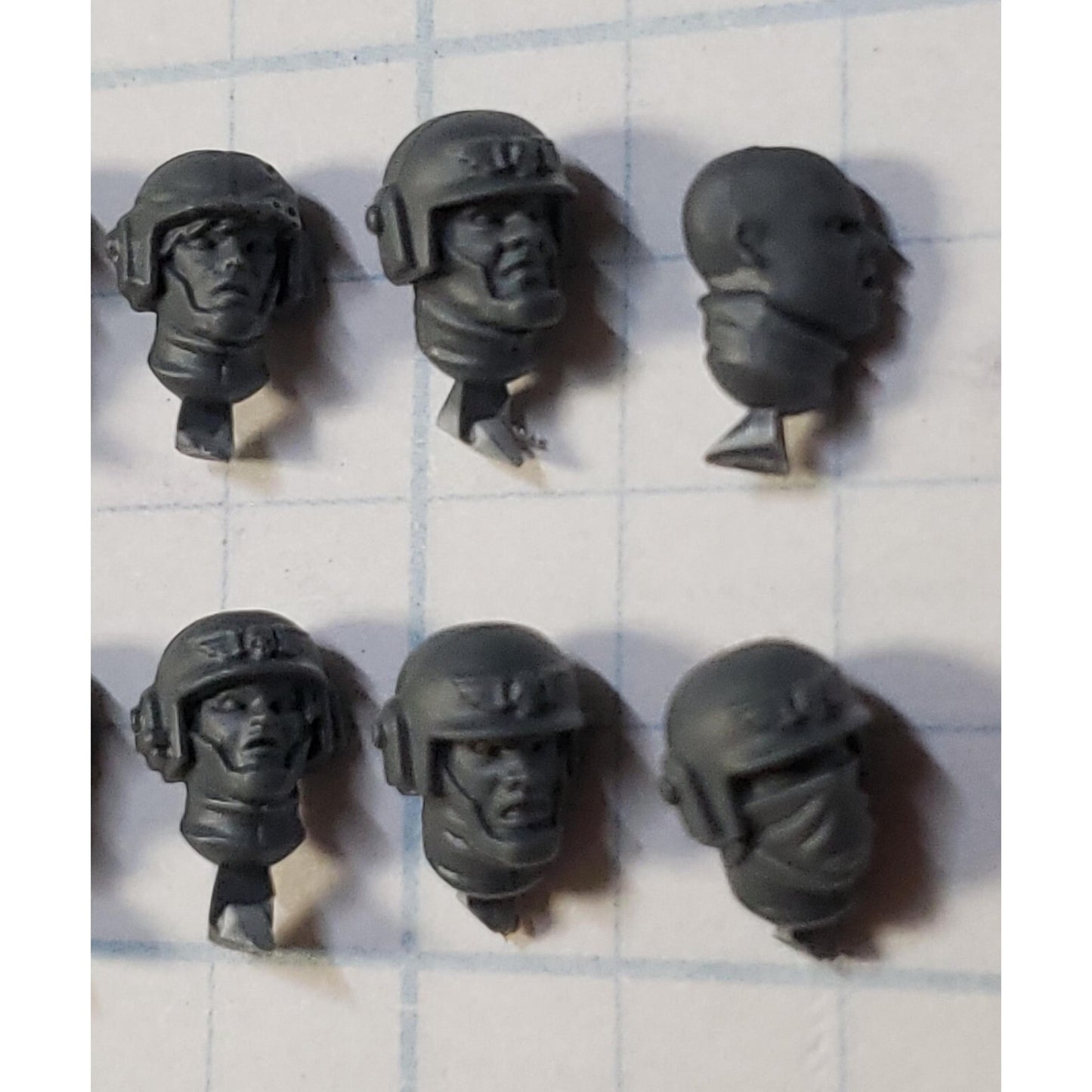 40k Astra Militarum Bits Cadian Shock Troops Helmet Heads x10 Set B