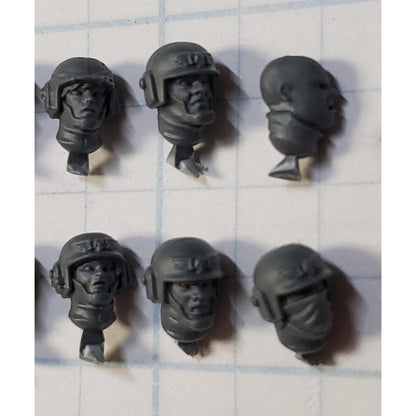 40k Astra Militarum Bits Cadian Shock Troops Helmet Heads x10 Set B