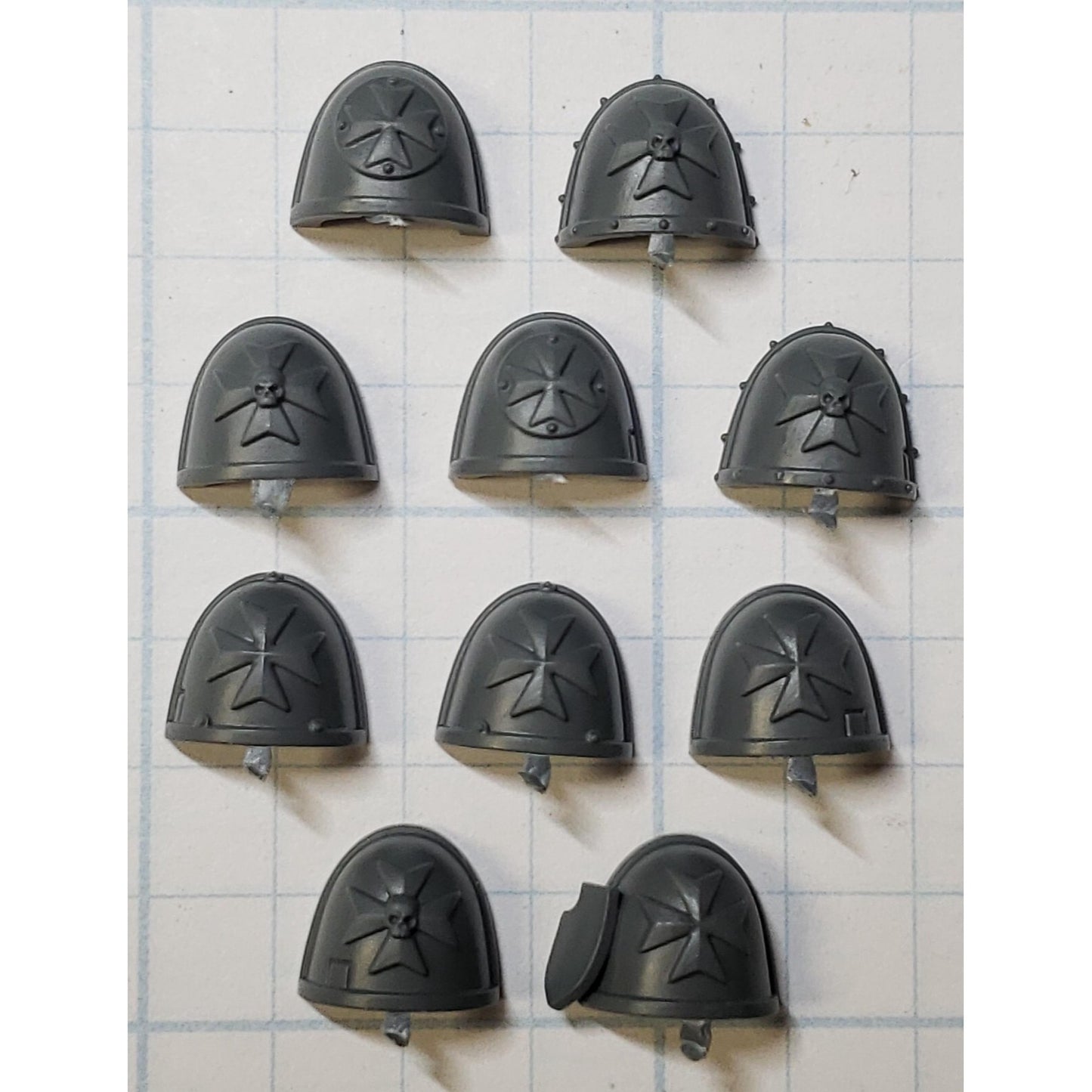 40k Black Templar Bits Primaris Upgrade Crux Shoulder Pads x10