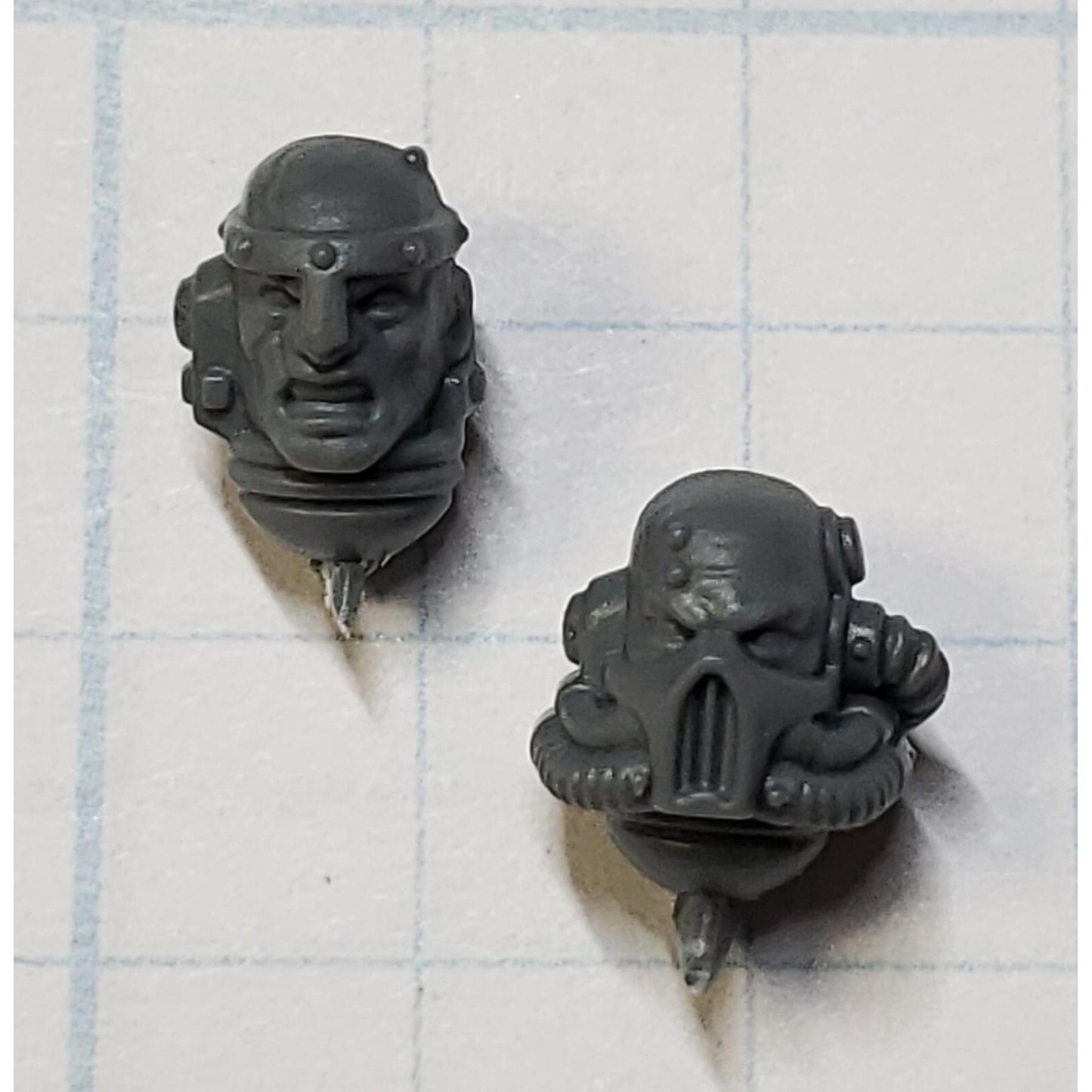 40k Black Templar Bits Marshal Bare Heads Rebreather & Crown Set
