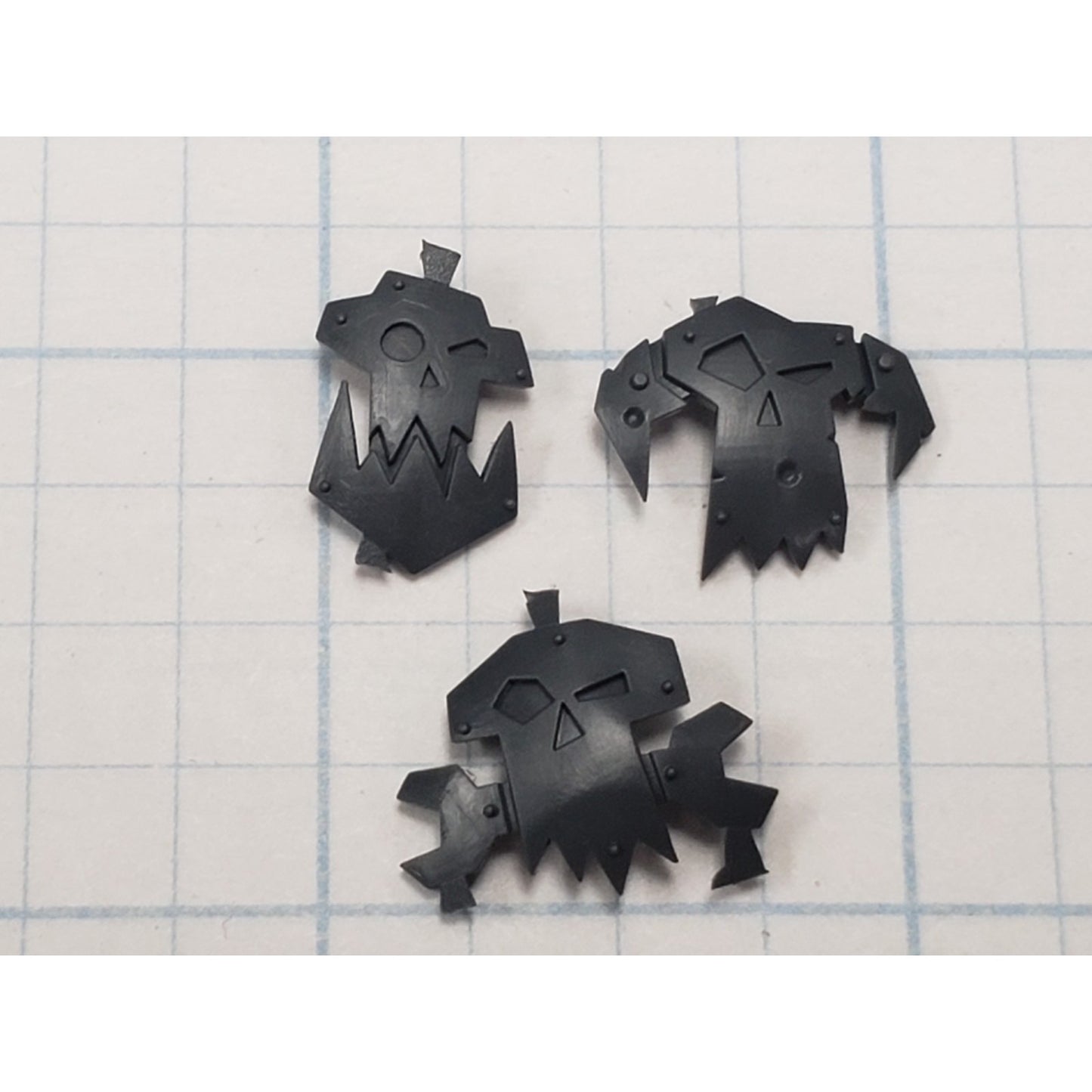 40k Ork Bits Deff Dread Skullz Heads Glyph Plates #74