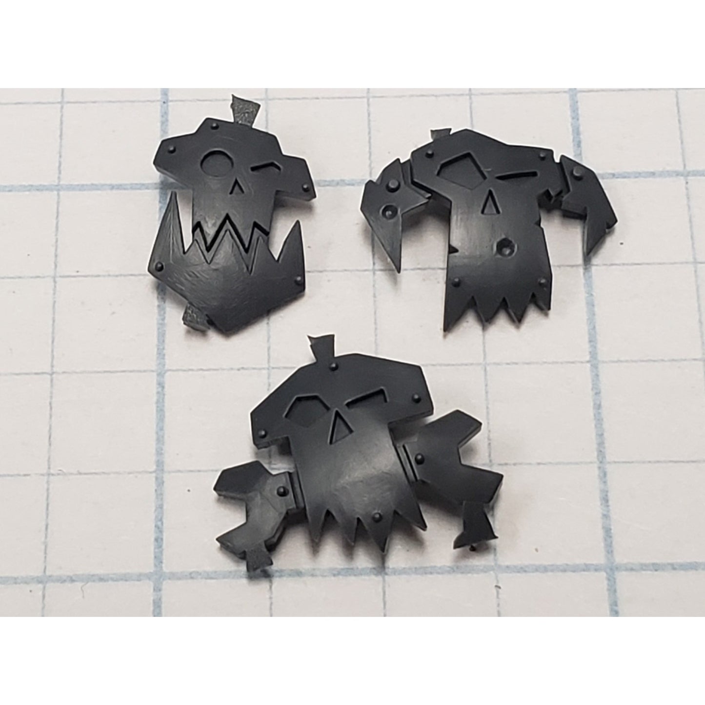 40k Ork Bits Deff Dread Skullz Heads Glyph Plates #74