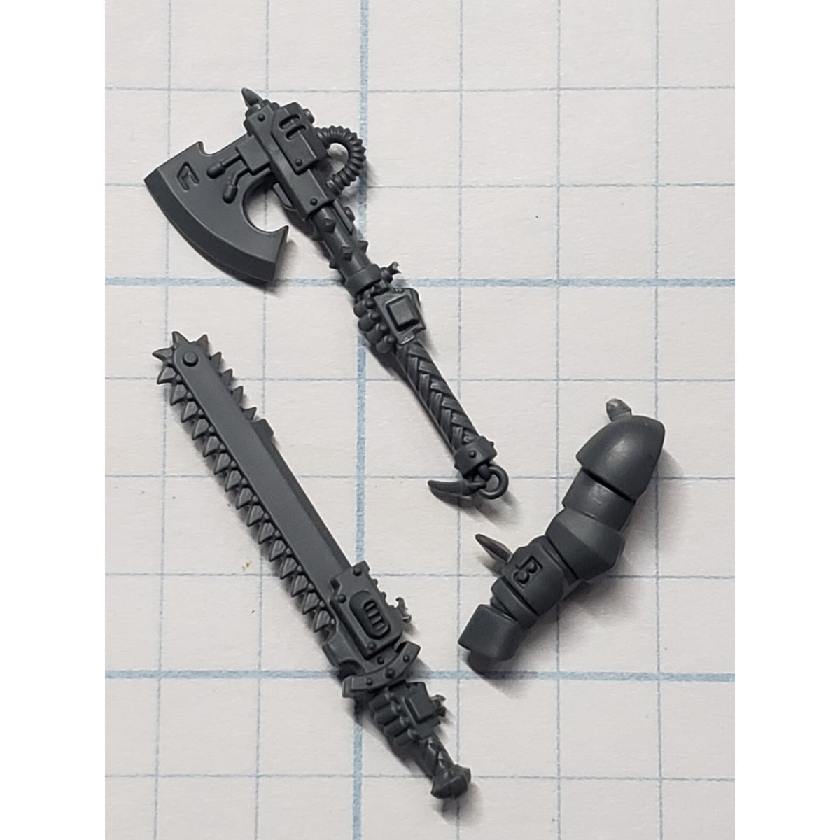 40k Space Wolves Bits Grey Hunters Chainsword Power Axe Set #13