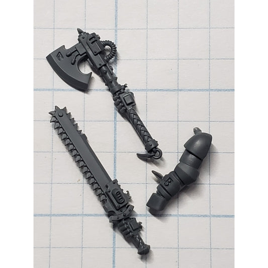 40k Space Wolves Bits Grey Hunters Chainsword Power Axe Set #13