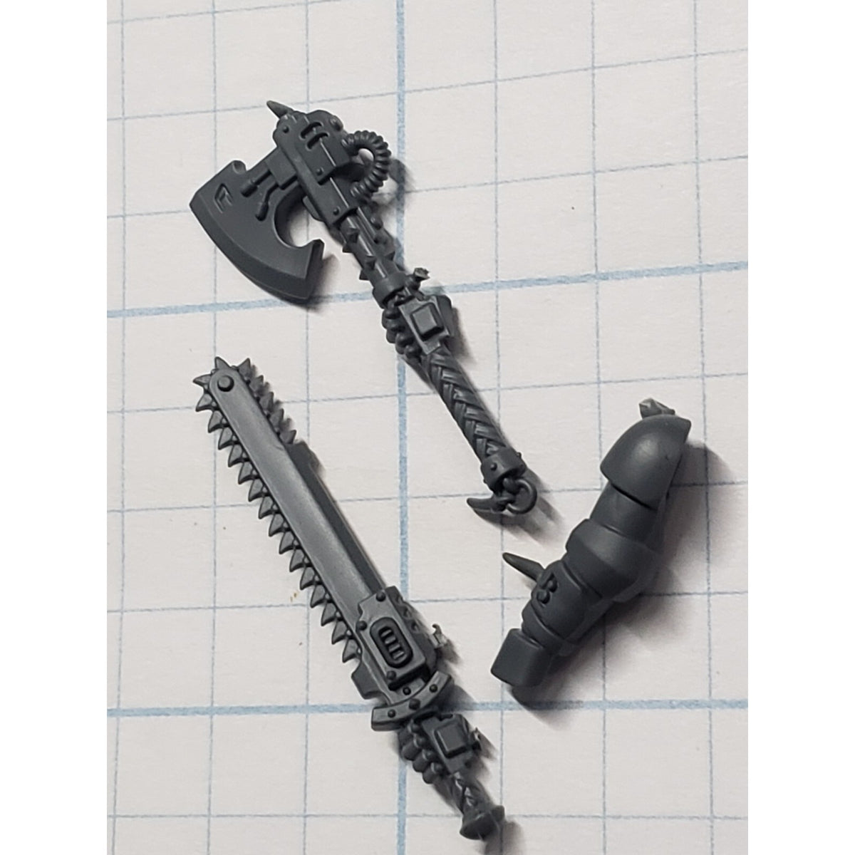 40k Space Wolves Bits Grey Hunters Chainsword Power Axe Set #13