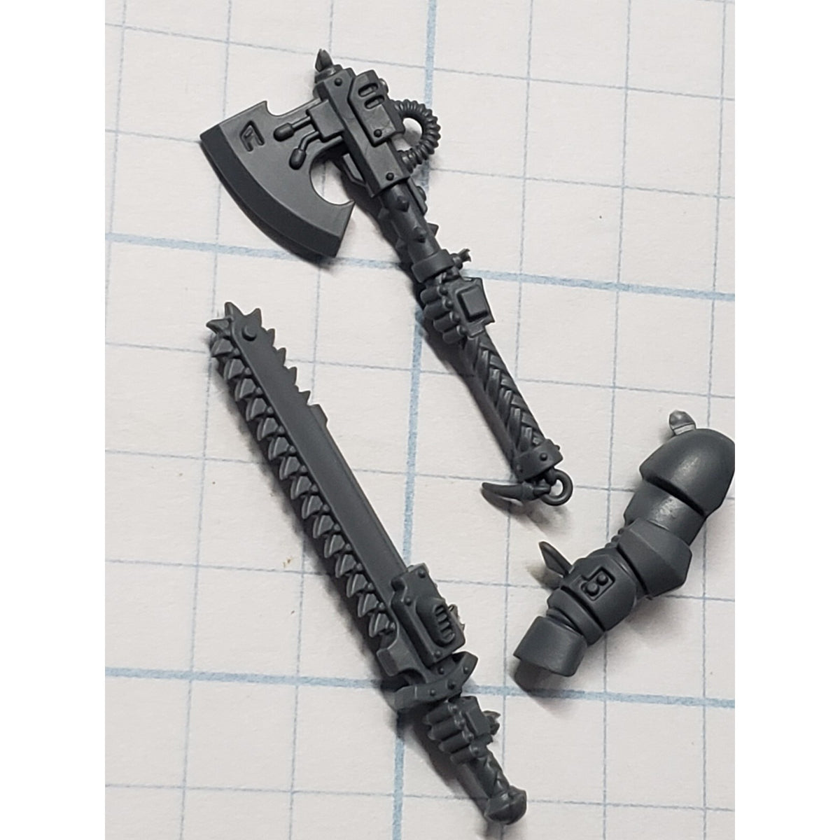 40k Space Wolves Bits Grey Hunters Chainsword Power Axe Set #13