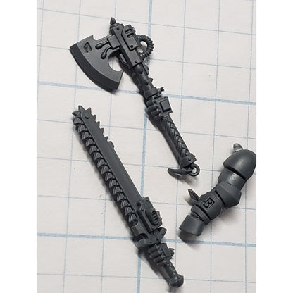 40k Space Wolves Bits Grey Hunters Chainsword Power Axe Set #13