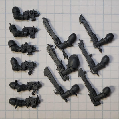 40K Chaos Space Marine Bits Legionary Chainsword & Bolt Pistol X6