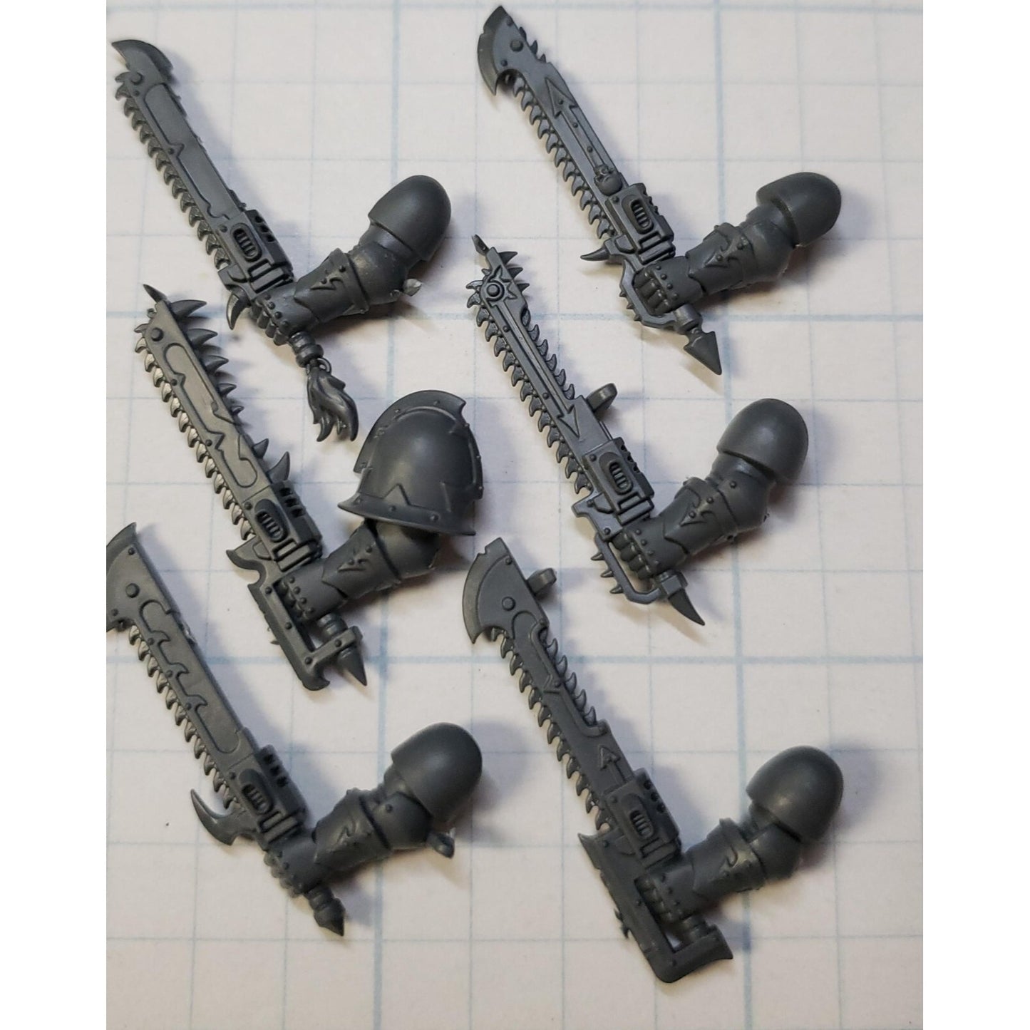 40K Chaos Space Marine Bits Legionary Chainsword & Bolt Pistol X6