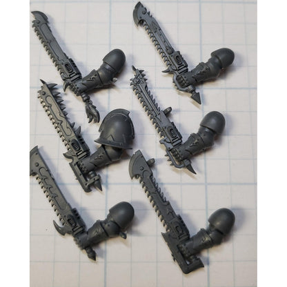 40K Chaos Space Marine Bits Legionary Chainsword & Bolt Pistol X6