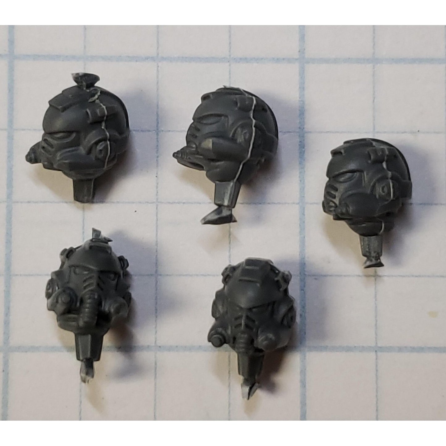 40k Space Marine Bits Heavy Intercessor Gravis Armor Helmet Heads x5