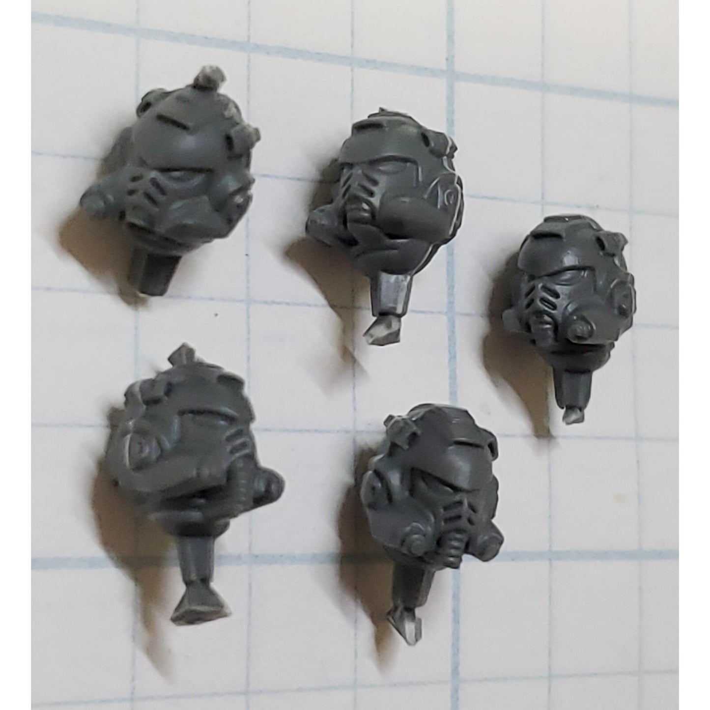 40k Space Marine Bits Heavy Intercessor Gravis Armor Helmet Heads x5