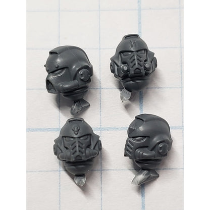 40k Space Wolves Bits Grey Hunters Engraved Helmet Heads x4 Set H4