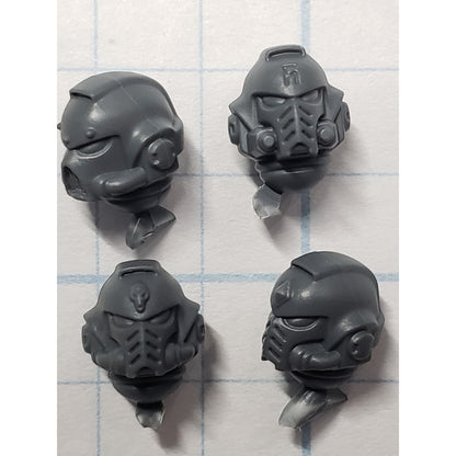40k Space Wolves Bits Grey Hunters Engraved Helmet Heads x4 Set H4