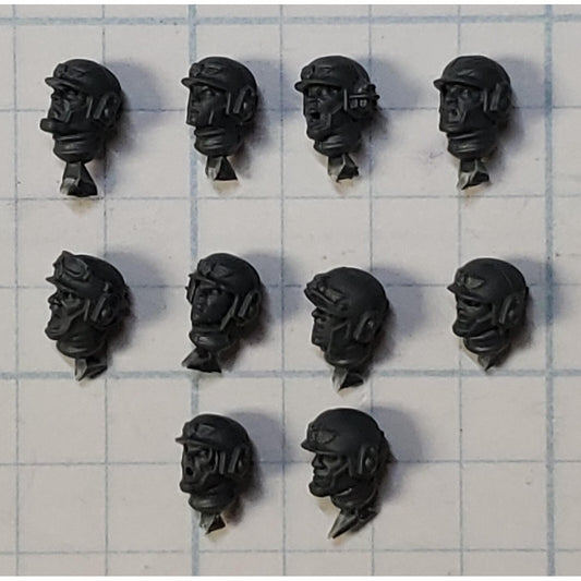 40k Astra Militarum Bits Cadian Shock Troops Helmet Heads x10 Set A