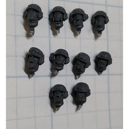 40k Astra Militarum Bits Cadian Shock Troops Helmet Heads x10 Set A