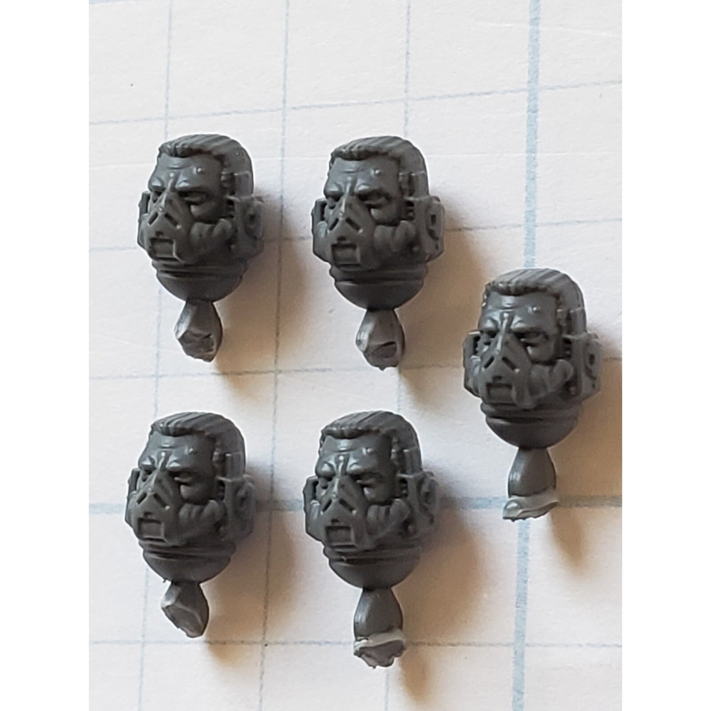 40K Space Marine Bits Assault Intercessor Sergeant Respirator Head #62 x5 Set