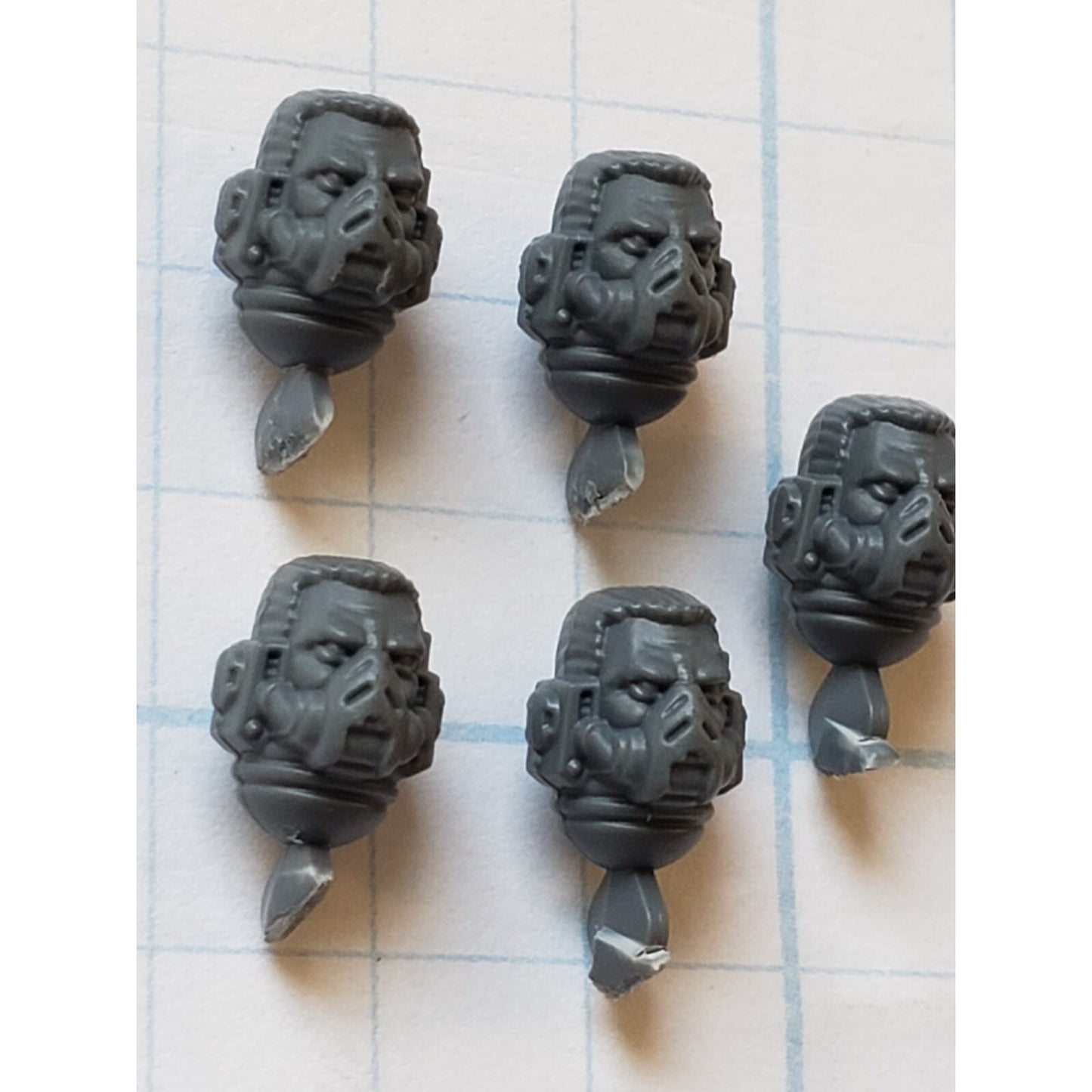 40K Space Marine Bits Assault Intercessor Sergeant Respirator Head #62 x5 Set