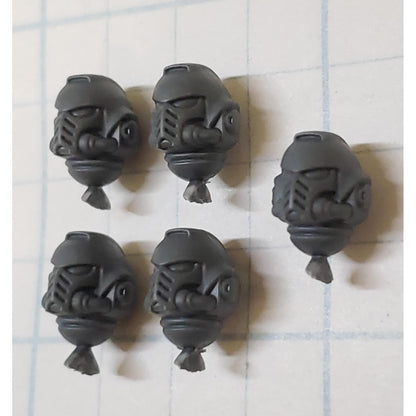 40k Space Marine Bits Primaris Jump Pack Intercessors Helmet Heads x5 Set 40k
