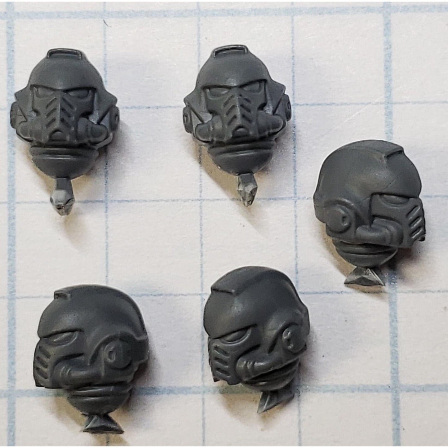 40k Space Marine Bits Primaris Jump Pack Intercessors Helmet Heads x5 Set 40k