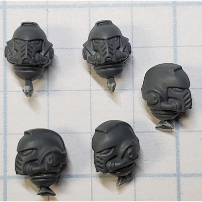 40k Space Marine Bits Primaris Jump Pack Intercessors Helmet Heads x5 Set 40k
