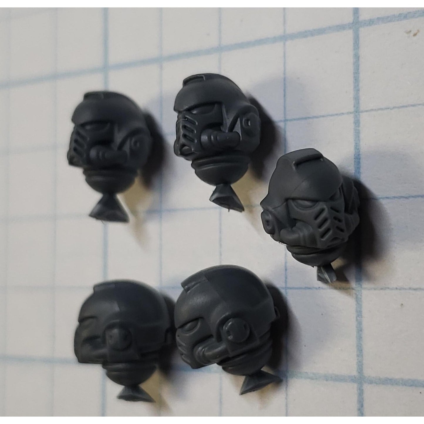 40k Space Marine Bits Primaris Jump Pack Intercessors Helmet Heads x5 Set 40k