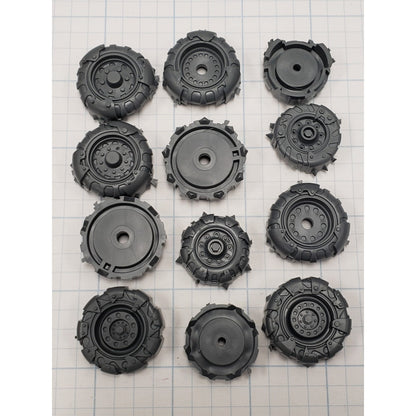 40k Ork Bits Trukk 4 Wheel Drive Tire Wheels x6 Set