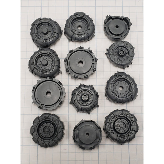 40k Ork Bits Trukk 4 Wheel Drive Tire Wheels x6 Set