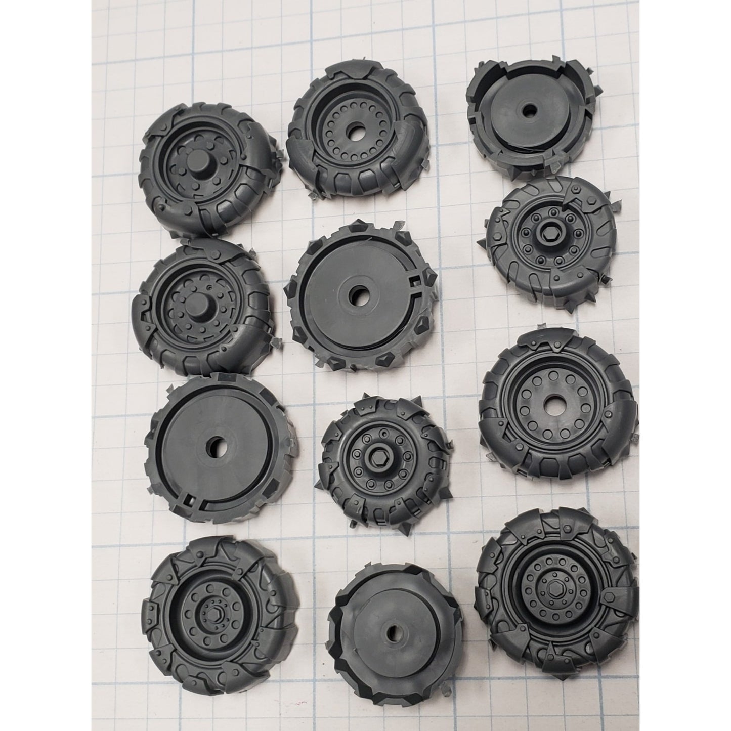40k Ork Bits Trukk 4 Wheel Drive Tire Wheels x6 Set