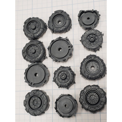 40k Ork Bits Trukk 4 Wheel Drive Tire Wheels x6 Set