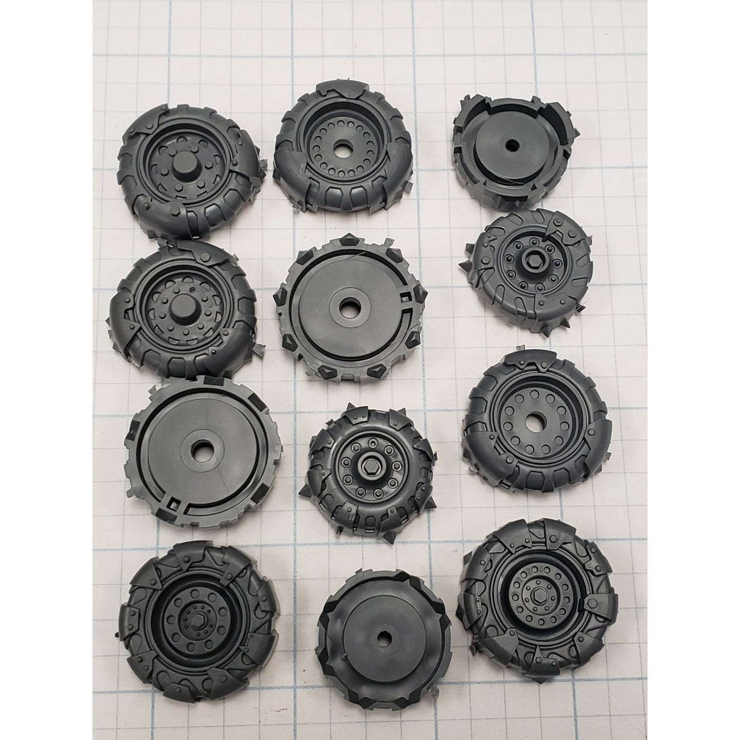 40k Ork Bits Trukk 4 Wheel Drive Tire Wheels x6 Set
