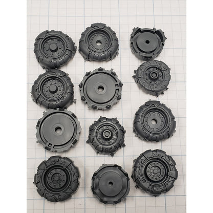 40k Ork Bits Trukk 4 Wheel Drive Tire Wheels x6 Set