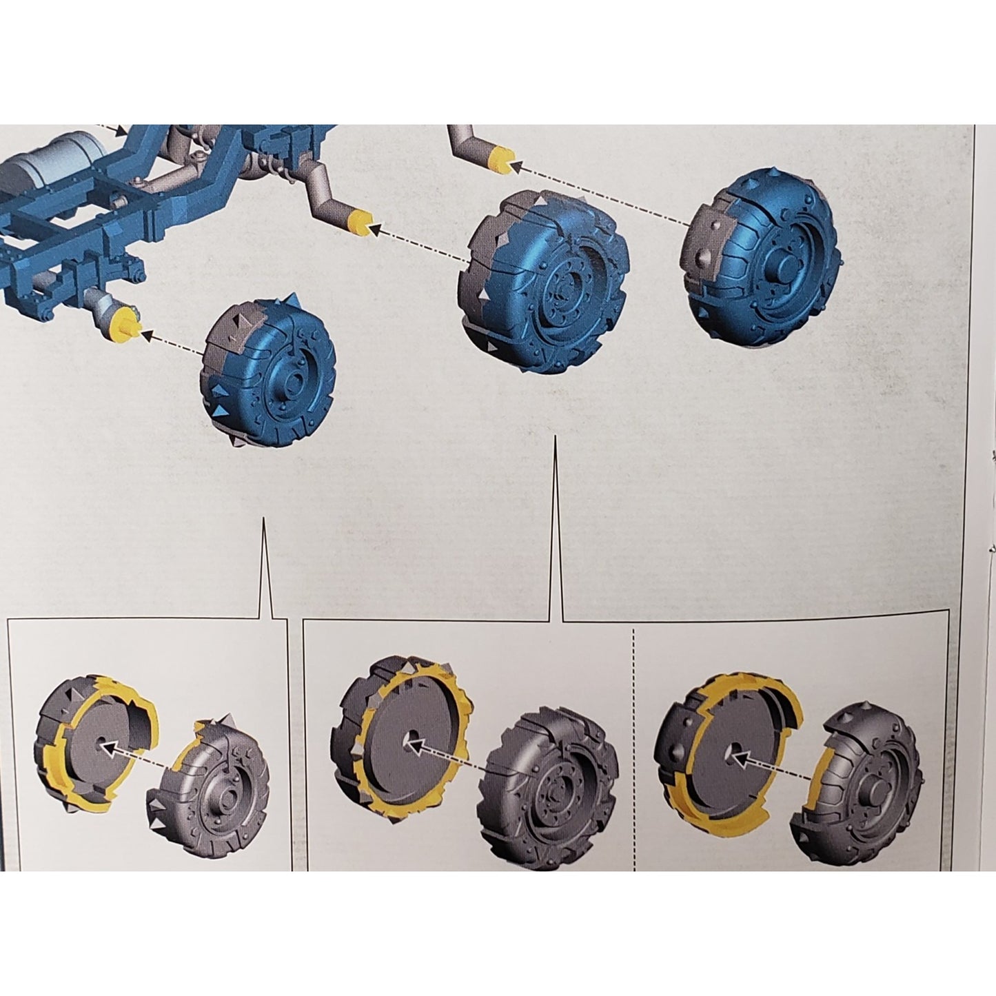 40k Ork Bits Trukk 4 Wheel Drive Tire Wheels x6 Set