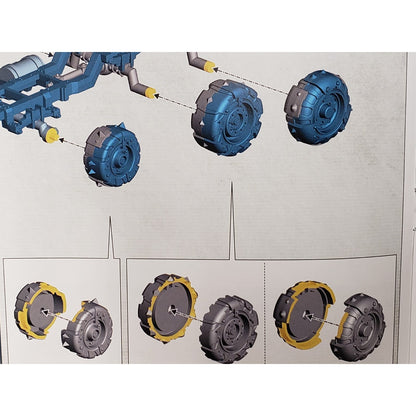 40k Ork Bits Trukk 4 Wheel Drive Tire Wheels x6 Set