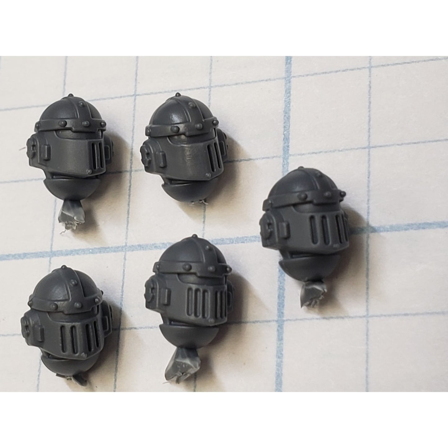 30k Space Marine Bits Legionnaire Mark II Crusade Armor Helmet Heads x5 Set