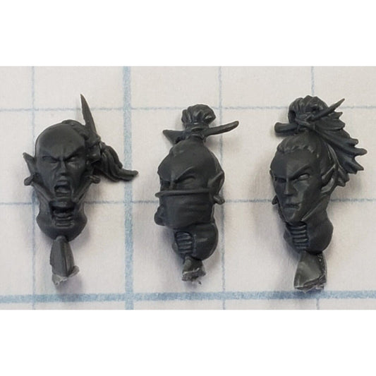 40k Drukhari Bits Kabalite Warrior  Bare Heads x3