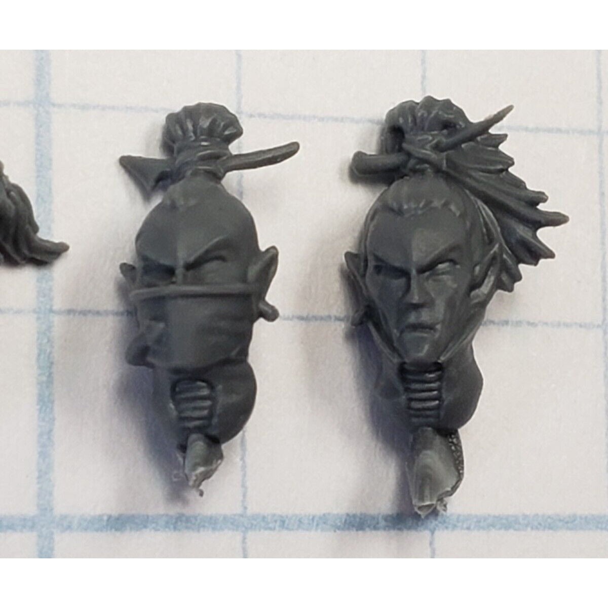 40k Drukhari Bits Kabalite Warrior  Bare Heads x3