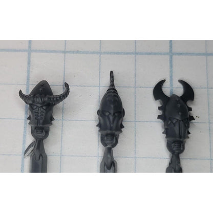 40k Drukhari Bits Kabalite Warrior Helmet Heads w Horns Spikes x5  A