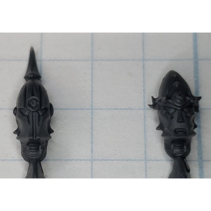 40k Drukhari Bits Kabalite Warrior Helmet Heads w Horns Spikes x5  A