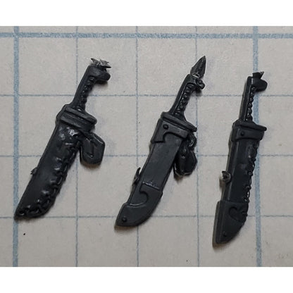40k Space Wolves Bits Wolf Pack Grey Hunter Dagger Sheaths w Icons x3 Set