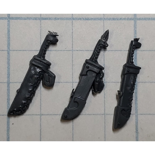 40k Space Wolves Bits Wolf Pack Grey Hunter Dagger Sheaths w Icons x3 Set
