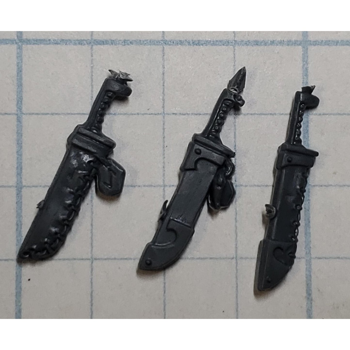 40k Space Wolves Bits Wolf Pack Grey Hunter Dagger Sheaths w Icons x3 Set