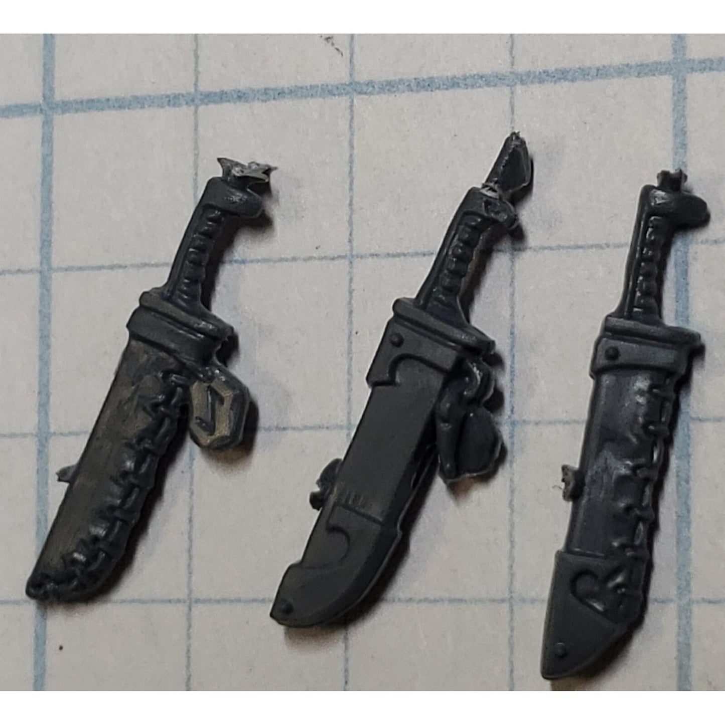 40k Space Wolves Bits Wolf Pack Grey Hunter Dagger Sheaths w Icons x3 Set
