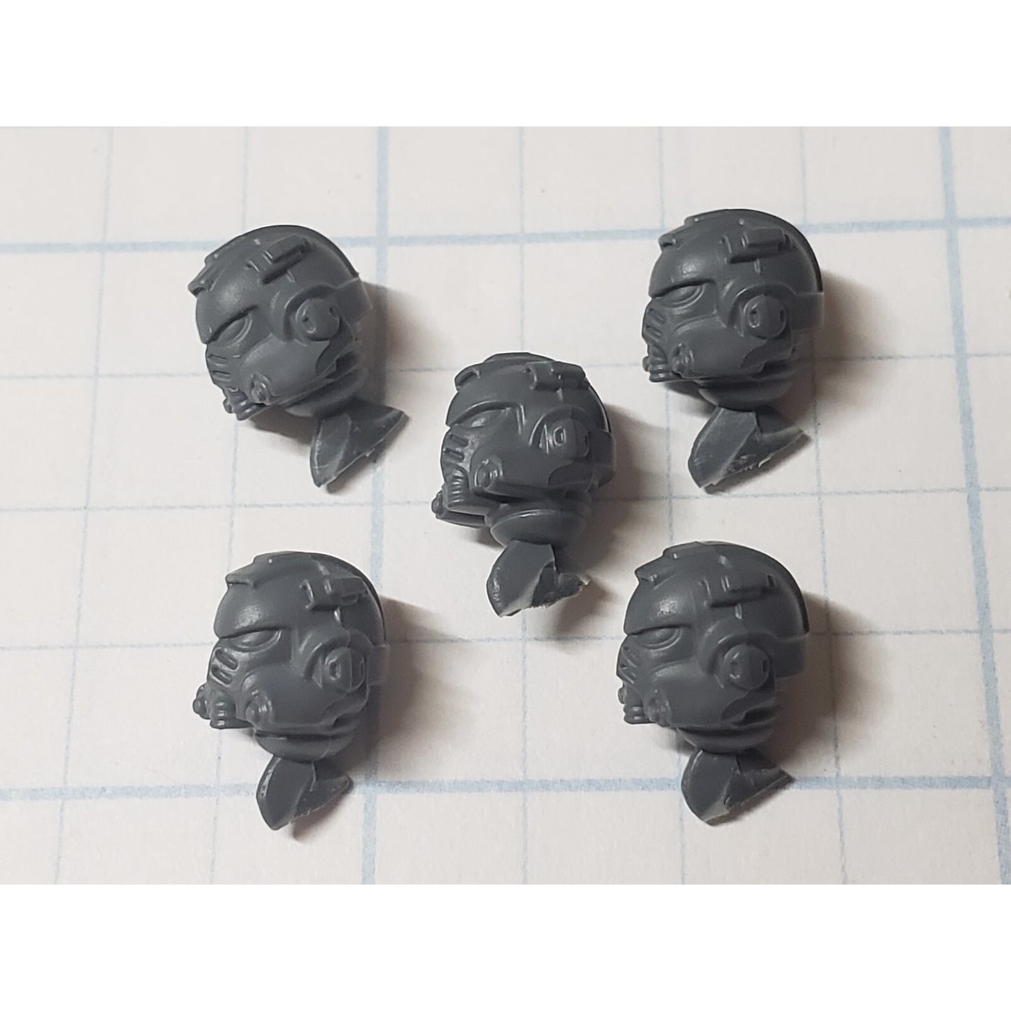 40k Space Marine Bits Heavy Intercessor Gravis Armor Helmet Head #22 x5 Set