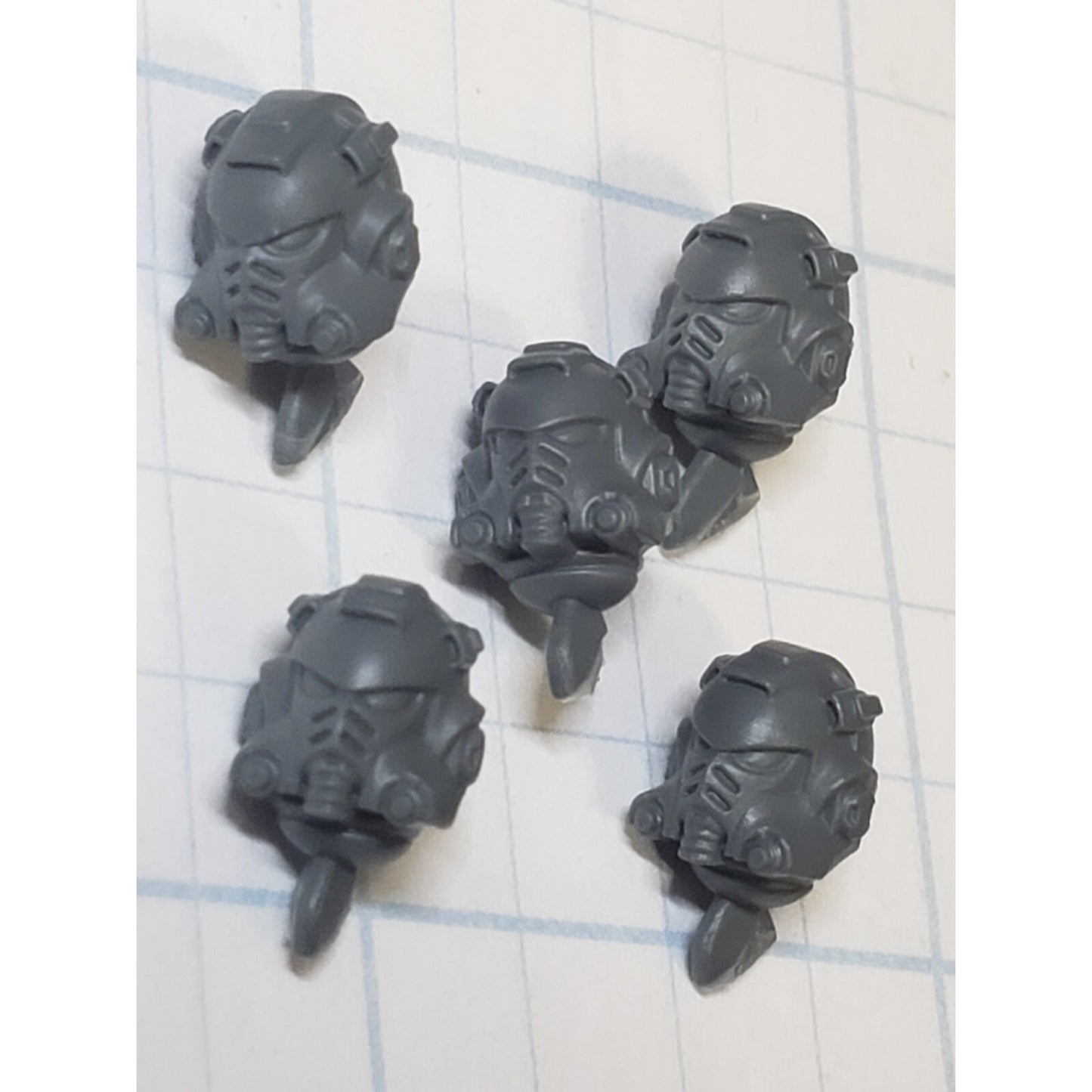 40k Space Marine Bits Heavy Intercessor Gravis Armor Helmet Head #22 x5 Set