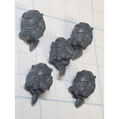 40k Space Marine Bits Heavy Intercessor Gravis Armor Helmet Head #22 x5 Set