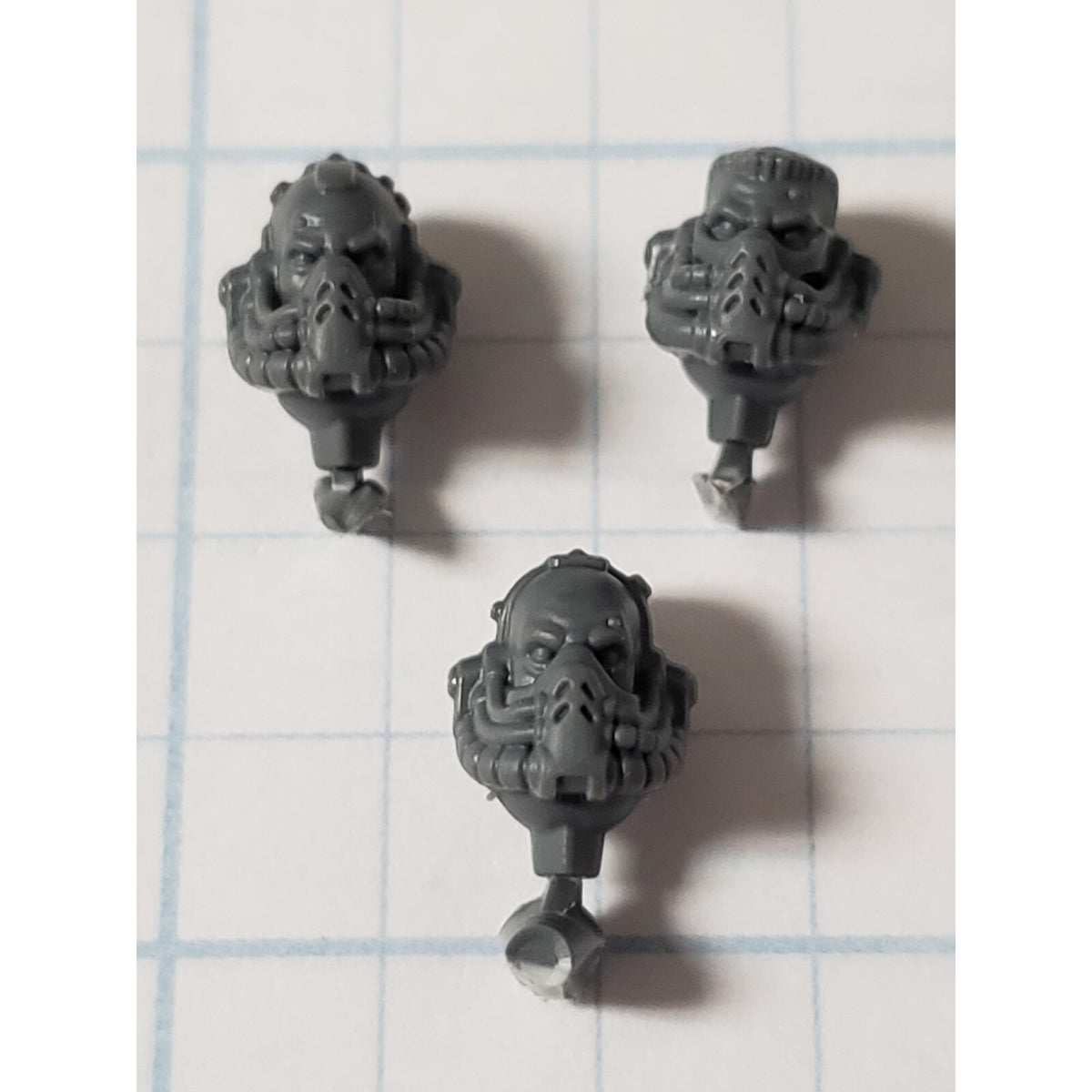 40k Space Marine Bits Aggressor Gravis Bare Heads w/Respirators x03