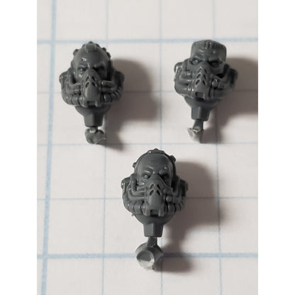 40k Space Marine Bits Aggressor Gravis Bare Heads w/Respirators x03