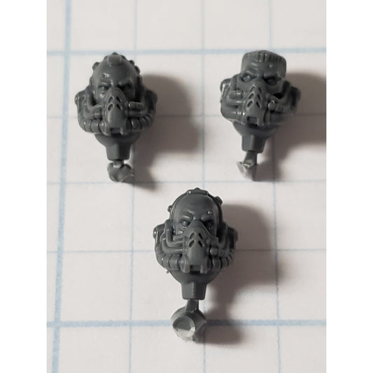 40k Space Marine Bits Aggressor Gravis Bare Heads w/Respirators x03