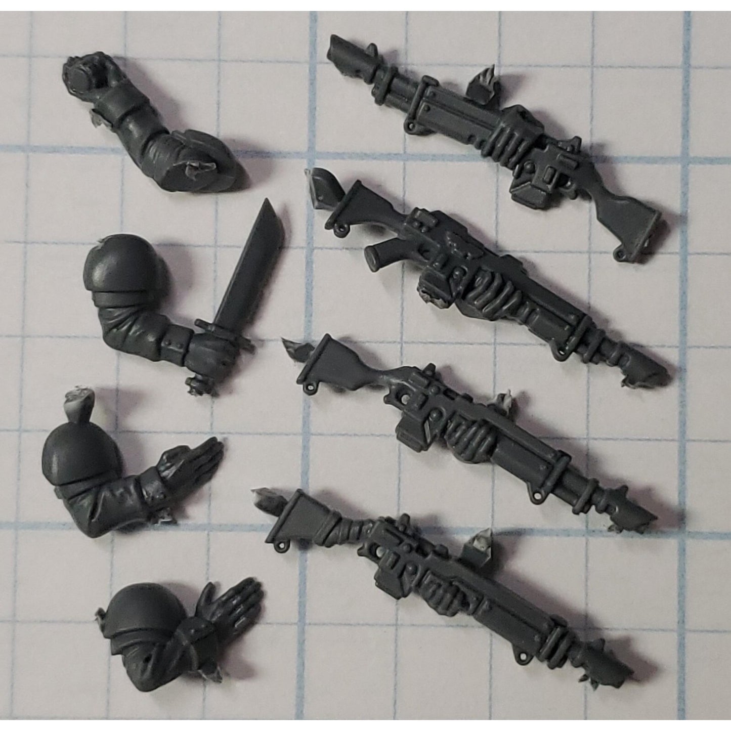 40k Astra Militarum Bits Cadian Shock Troops Lasguns Action Arms x4